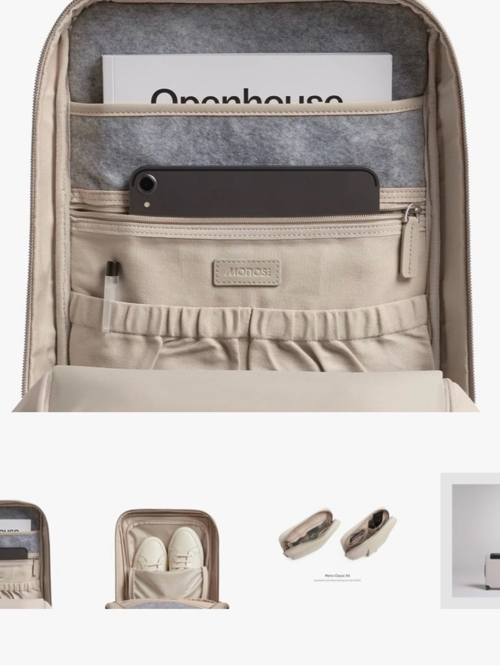 Metro Backpack - Beige - - Picture 5 of 17